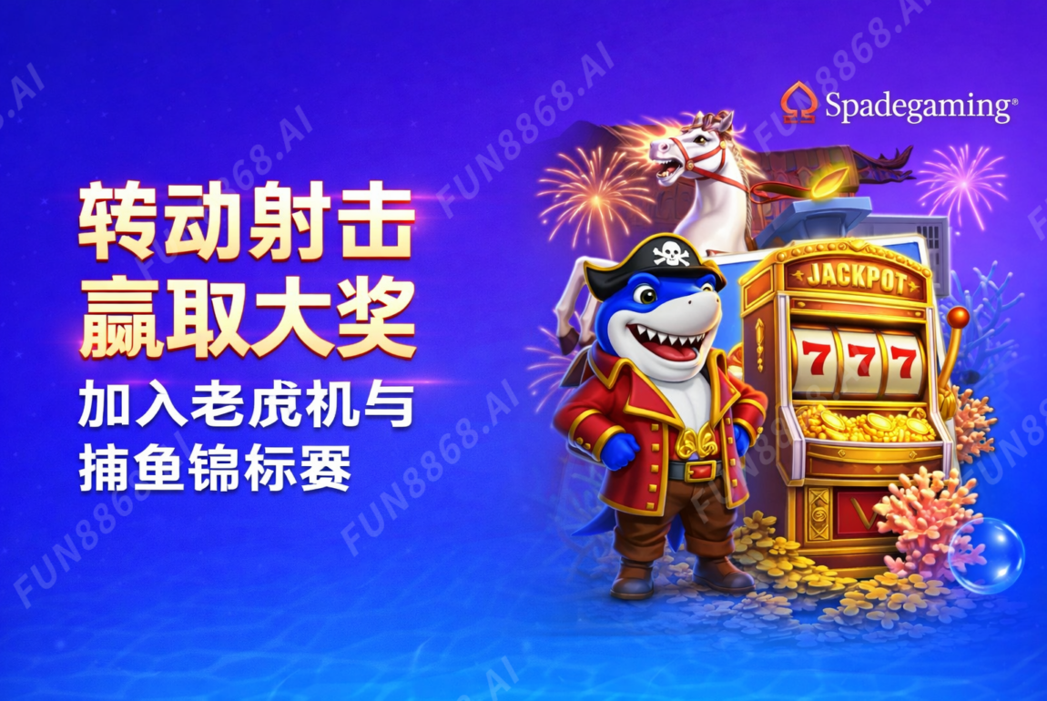 转动射击赢取大奖，加入老虎机与捕鱼锦标赛