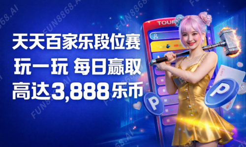 天天百家乐段位赛 玩一玩 每日赢收 高达3,888 乐币