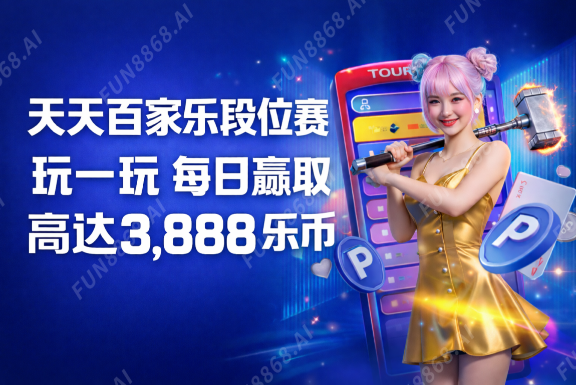 天天百家乐段位赛 玩一玩 每日赢收 高达3,888 乐币